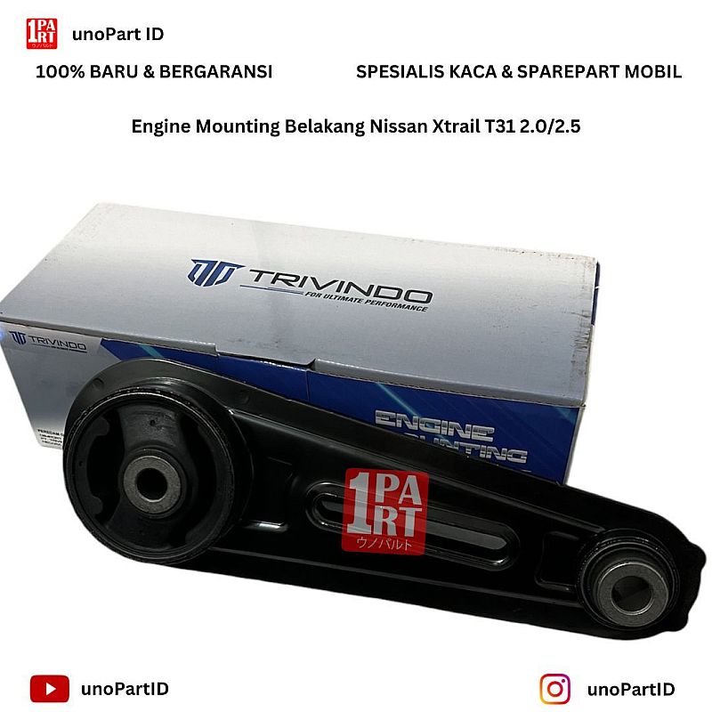 Engine Mounting Belakang Nissan Xtrail T31 2008-2013 Merk Trivindo 2.0 2.5 11360-JD00A unoPart ID