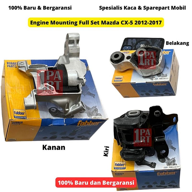Engine Mounting Full Set Fabber Mazda CX5 Skyactiv 12-17 KE 2.0cc unoPart SNI KAN OEM