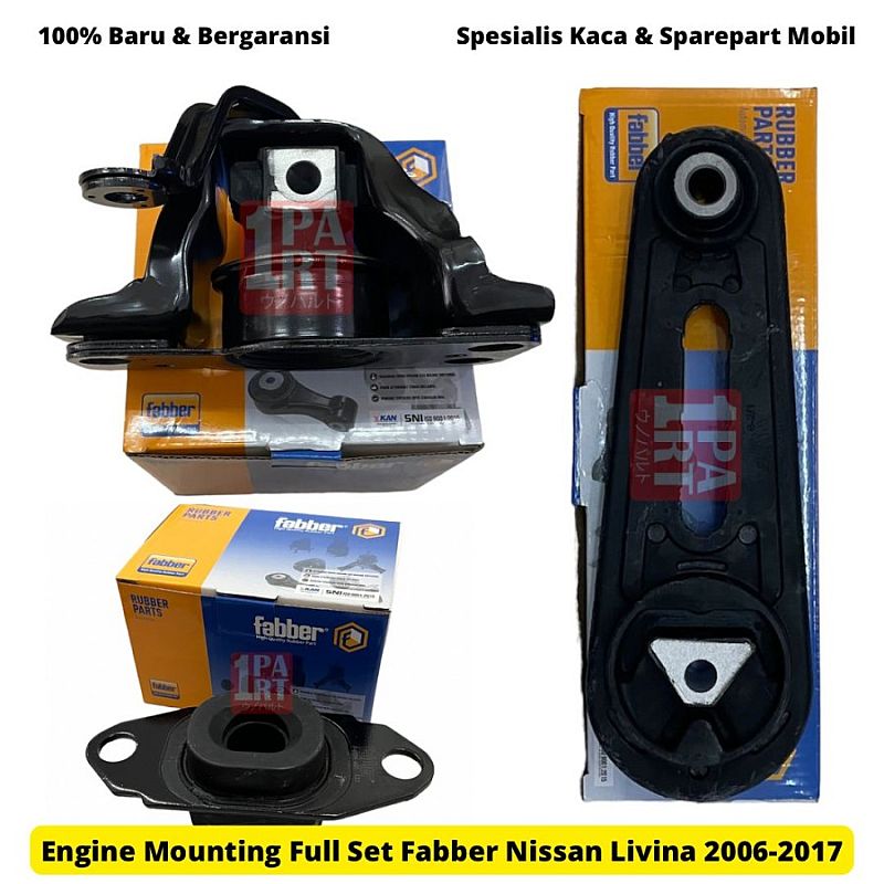 Engine Mounting Full Set Fabber Nissan Livina 1.5 L10 L11 2006-2017 / Evalia Kiri Kanan Belakang
