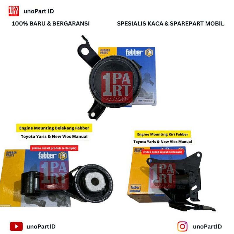Engine Mounting Kanan Kiri Belakang Toyota Yaris New Vios 1NZ MT Manual Full Set - foto 5