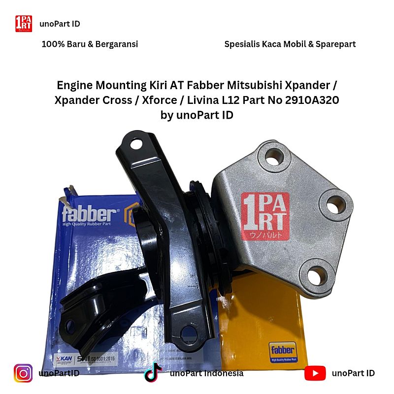 Engine Mounting Kiri AT Fabber Mitsubishi Xpander / Xpander Cross / Xforce / Livina L12 Part No 2910A320 by unoPart ID