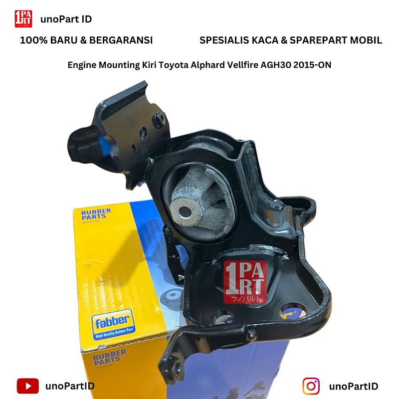 Engine Mounting Kiri Fabber Toyota Alphard Vellfire ANH30 / AGH30 2015-ON Part No 12372-36090 Pangkon Mesin - foto 9