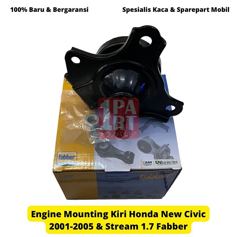 Engine Mounting Pangkon Pegangan Mesin Insulator Kiri Fabber Honda Civic VTI 2001-2005 / Stream 1.7 SNI KAN OEM 50821-S5A-A08 50820-S5A-A08 - foto 2