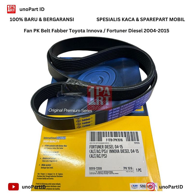 Fan Belt V-Belt AC Alternator Innova Fortuner Diesel 04-15 7PK 1516 7PK1516 - foto 4