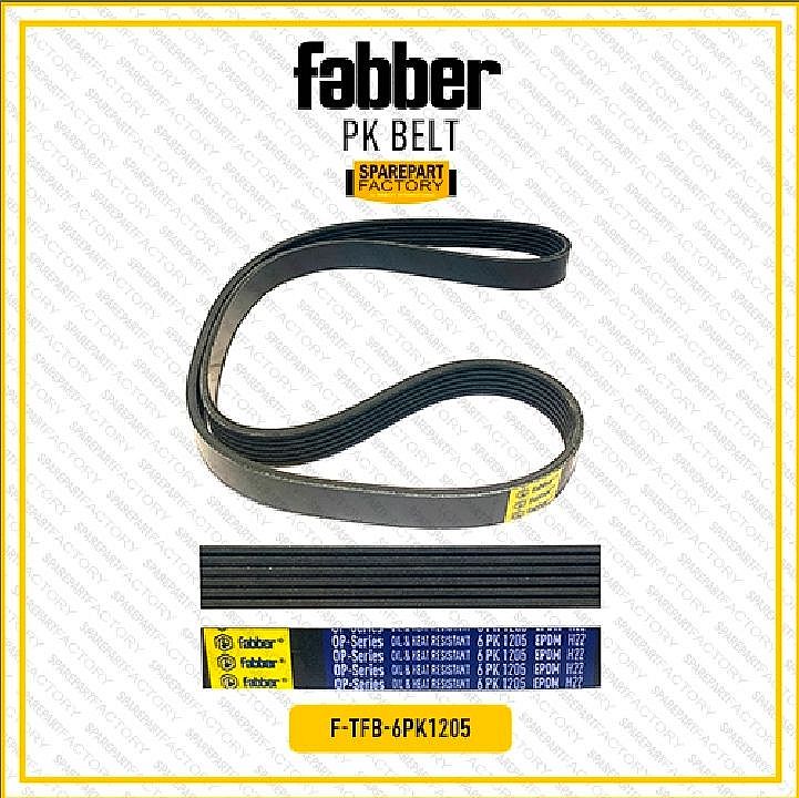 Fan Belt V-Belt PK Belt Alternator AC Power Steering Fabber Nissan Grand Livina 1.8 2007-2018 / Latio 6PK1205 6PK 1205 SNI KAN OEM 11720-ET80A 11720ET80A