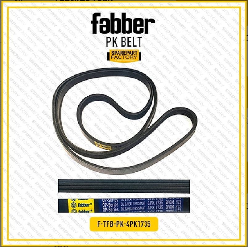 Fan PK Belt V-Belt AC Alt Alternator Toyota Daihatsu All New Grand Great New Avanza Xenia Gen2 Gen3 2011-2021 K3VE F651 1.3 1300 cc 1300cc 1.3cc Fabber 4PK 1735 4PK1735 - foto 3