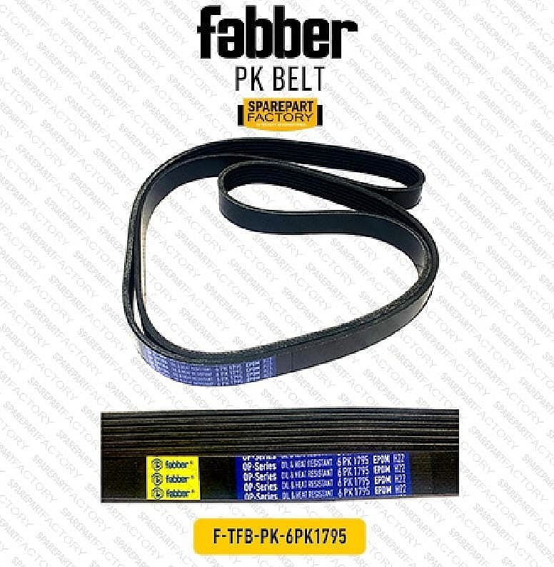 Fan PK Belt V-Belt AC Alt PS Fabber Chevrolet Spin 6PK 1795 - foto 3