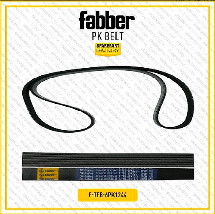 Fan PK Belt V-Belt AC Alt PS Fabber Toyota Alphard  Vellfire 2.5 2500 cc ANH30 AGH30 GGH30 2015-2023 SNI KAN OEM 90916-02732 9091602732 6PК1244 6PК 1244