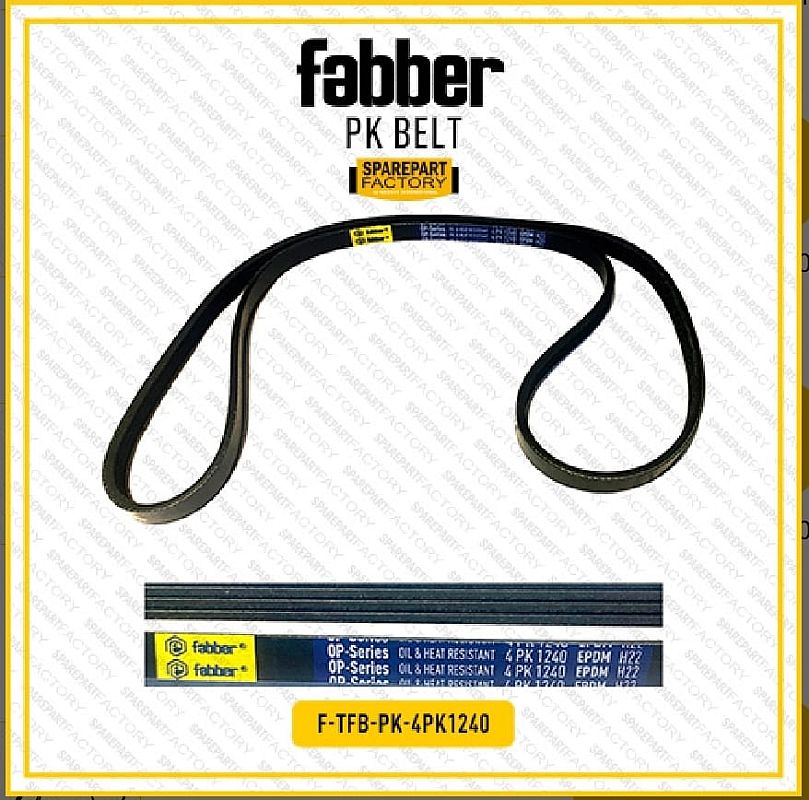 Fan PK Belt V-Belt AC Alternator Fabber Toyota Vios 03-16 / Yaris 07-16 4PK1240 4PK 1240 90916-T2029 90916-T2030 - foto 2