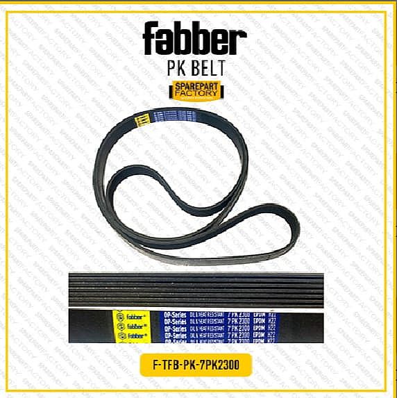 Fan Van PK Belt Alternator AC Power Steering Fabber Toyota Fortuner 04-15 / Fortuner SRZ 2015-Ke Atas / Hilux 2.0 04-15 / Innova Gen1 04-15 / Reborn 15-22 Bensin 7PK2300 7PK 2300 90916-02636 - foto 4