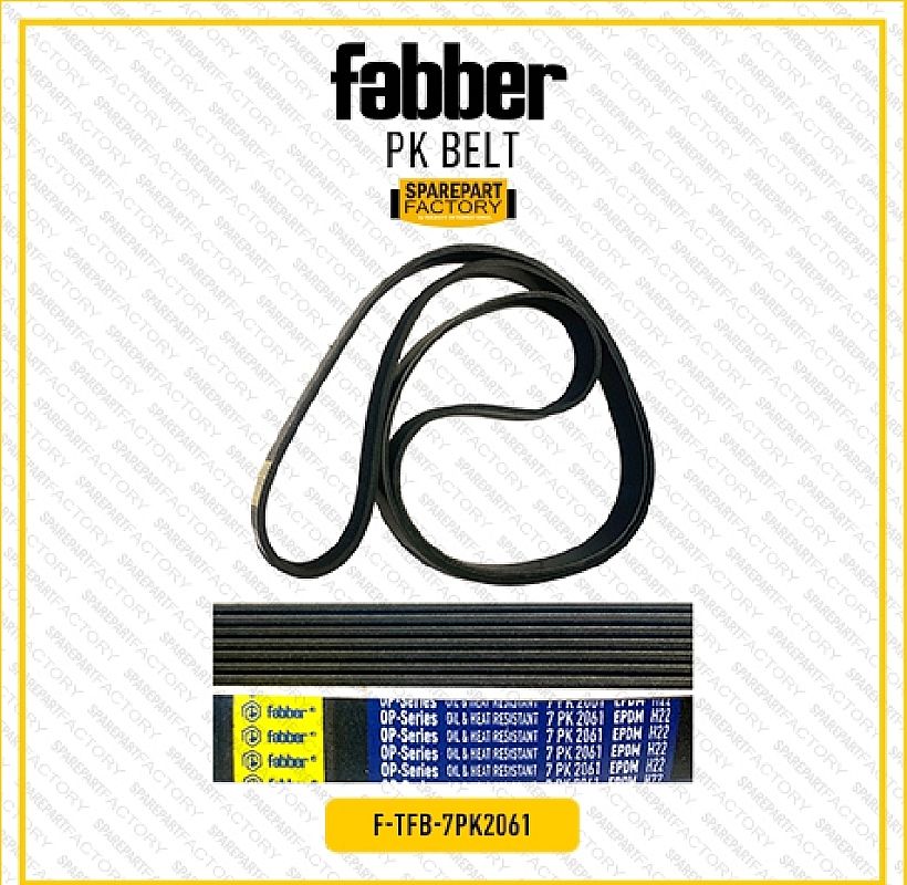 Fan Van PK Belt V-Belt AC Fabber Honda CRV CR-V Gen 3 2007-2012 RE 2.0 / Stream 2.0 R20A1 SNI KAN OEM 38920-RBB-E031M 7PK2061 7PK 2061