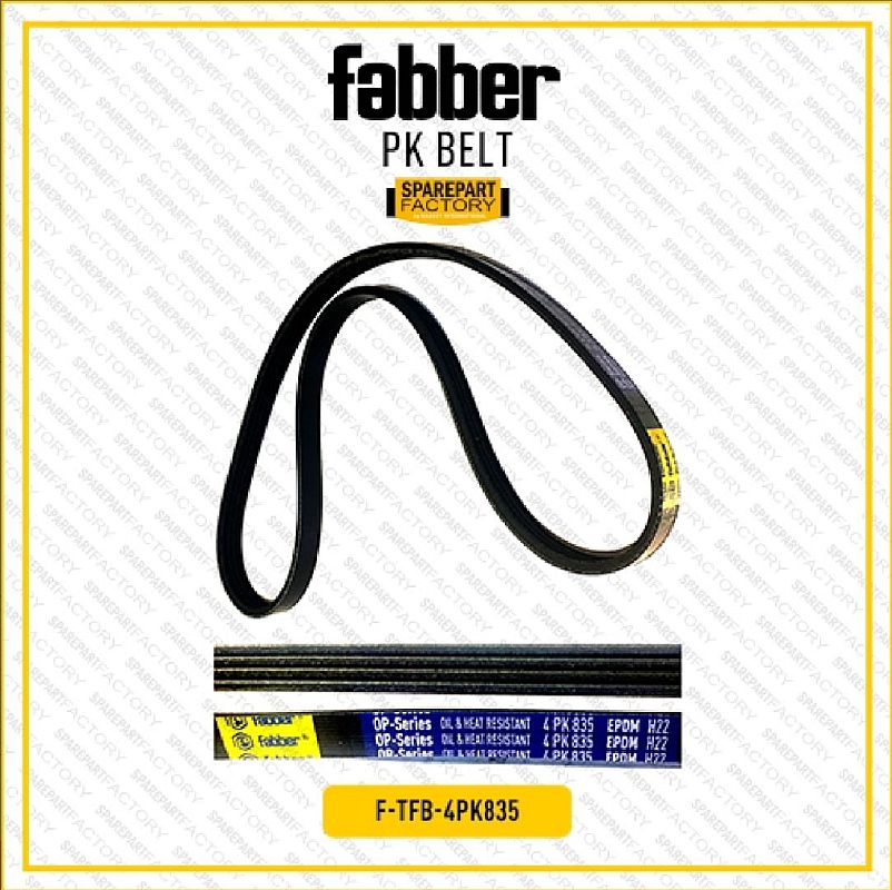 Fan Van PK Belt V-Belt Tali Kipas Fabber Suzuki Baleno Next G 2003-2007 / Aerio 2001-2007 AC (Alternator Power Steering) / Baleno Hatchback 2017-Ke Atas / City Z Old SX8 SNI KAN OEM 4PK835 4PK 835