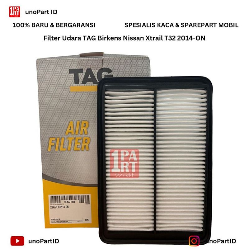 Filter Udara TAG Birkens Nissan Xtrail T32 14- 16546-4BA1B Air Filter