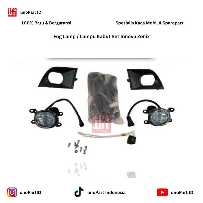 Fog Lamp / Lampu Kabut Set Toyota Kijang Innova Zenix by unoPart ID Part No 81210-0M010 / 81220-0D110 / 81210-0D110
