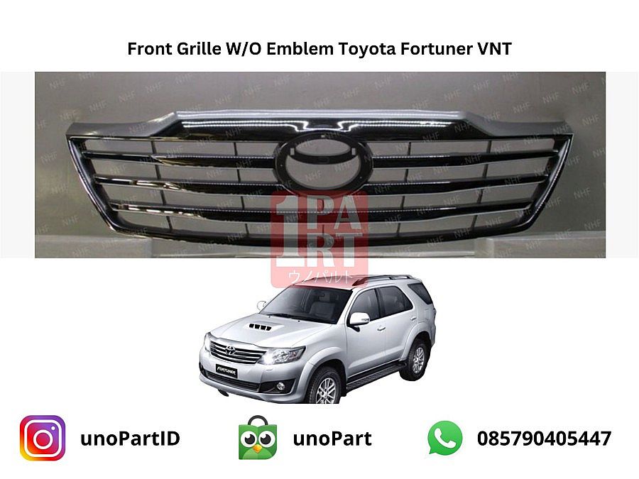 Front Grill Depan Toyota Fortuner VNT 2011-2015 Krom Chrome Krum Model Terlampir