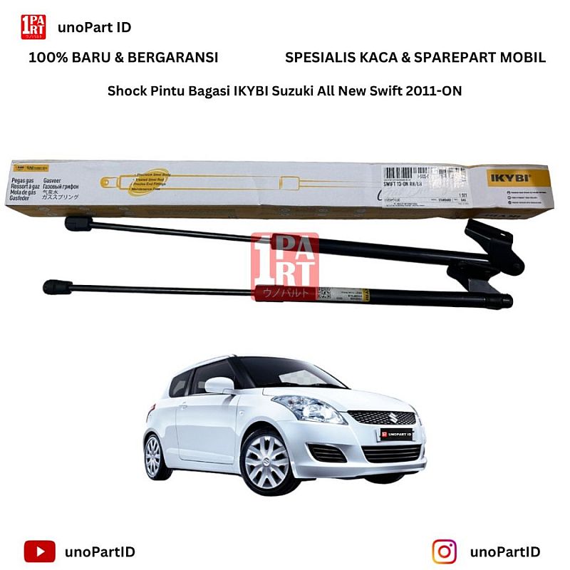 Gas Spring Shock Hidrolik Pegas Pintu Bagasi Mobil IKYBI Suzuki New Swift 2011-ON Gas Spring SNI KAN OEM 81850M74L00 by unoPart ID - foto 6