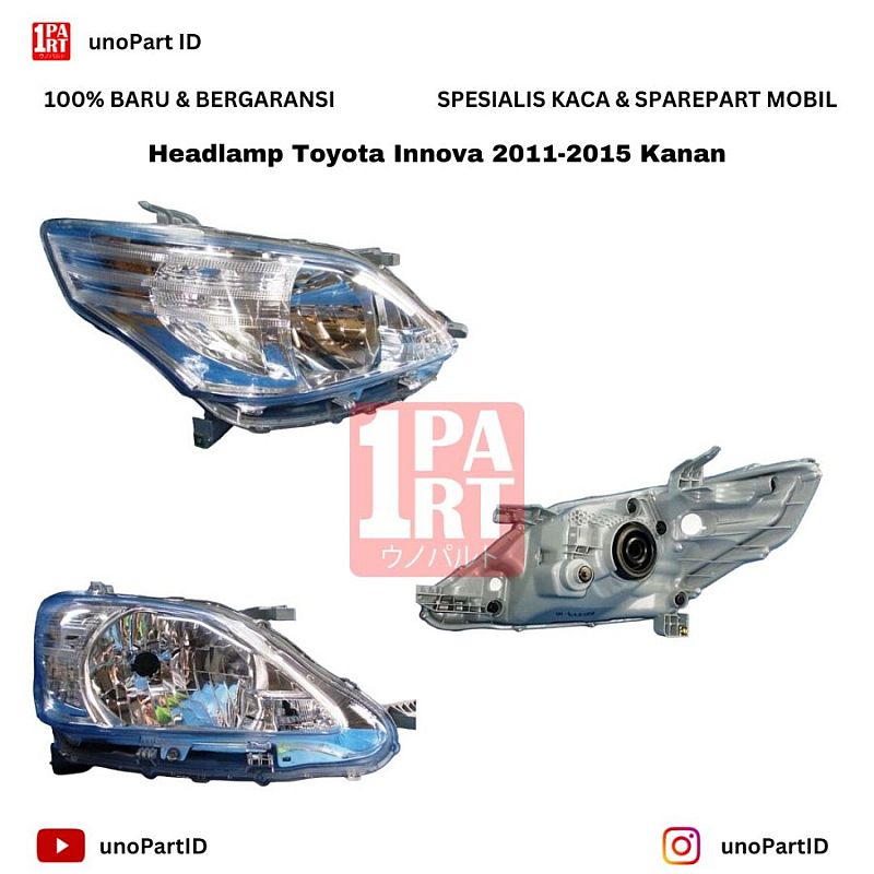 Head Lamp Headlamp Batok Lampu Depan Kanan / Kiri Toyota Kijang Innova 2011-2015 - foto 4