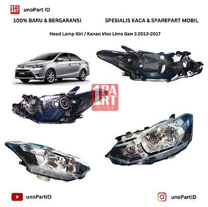 Head Lamp Headlamp Batok Lampu Depan Kanan / Kiri Toyota Vios Limo Gen 3 2013-2017