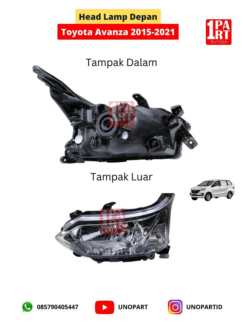 Head Lamp Headlamp Batok Lampu Depan Toyota Daihatsu Grand Great New Avanza Xenia 2015-2018 100% BARU by unoPart ID