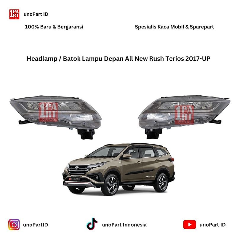 Headlamp / Batok Lampu Depan All New Rush Terios 2017-UP by unoPart ID