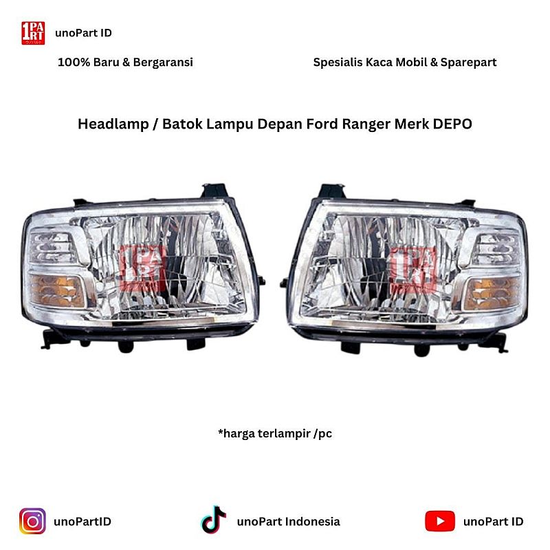 Headlamp / Batok Lampu Depan Ford Ranger Merk DEPO | unoPart ID