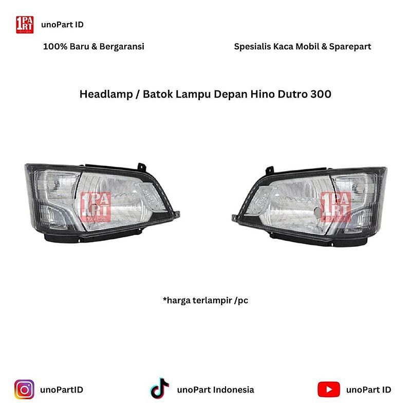 Headlamp / Batok Lampu Depan Hino Dutro 300 Merk DEPO Taiwan by unoPart ID