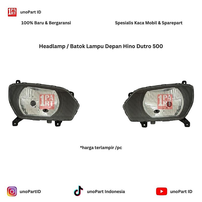 Headlamp / Batok Lampu Depan Hino Dutro 500 Merk DEPO Taiwan by unoPart ID