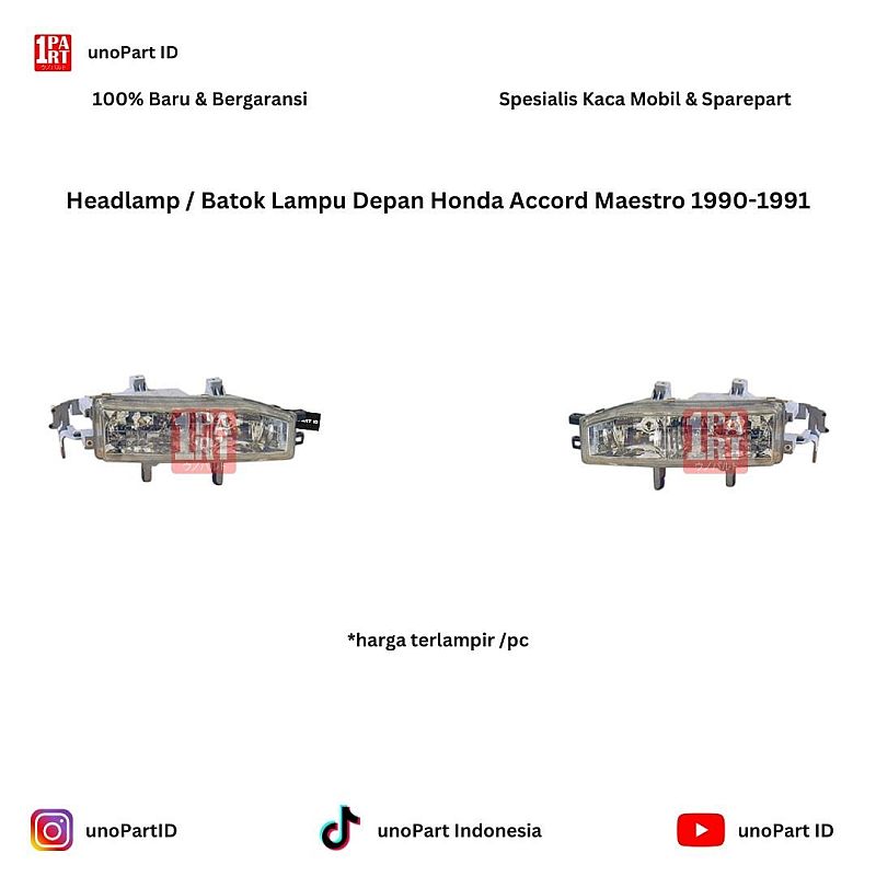Headlamp / Batok Lampu Depan Honda Accord Maestro 1990-1991 Merk DEPO unoPart ID