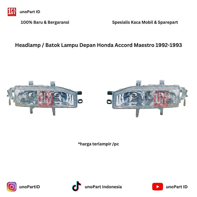 Headlamp / Batok Lampu Depan Honda Accord Maestro 1992-1993 Merk DEPO unoPart ID