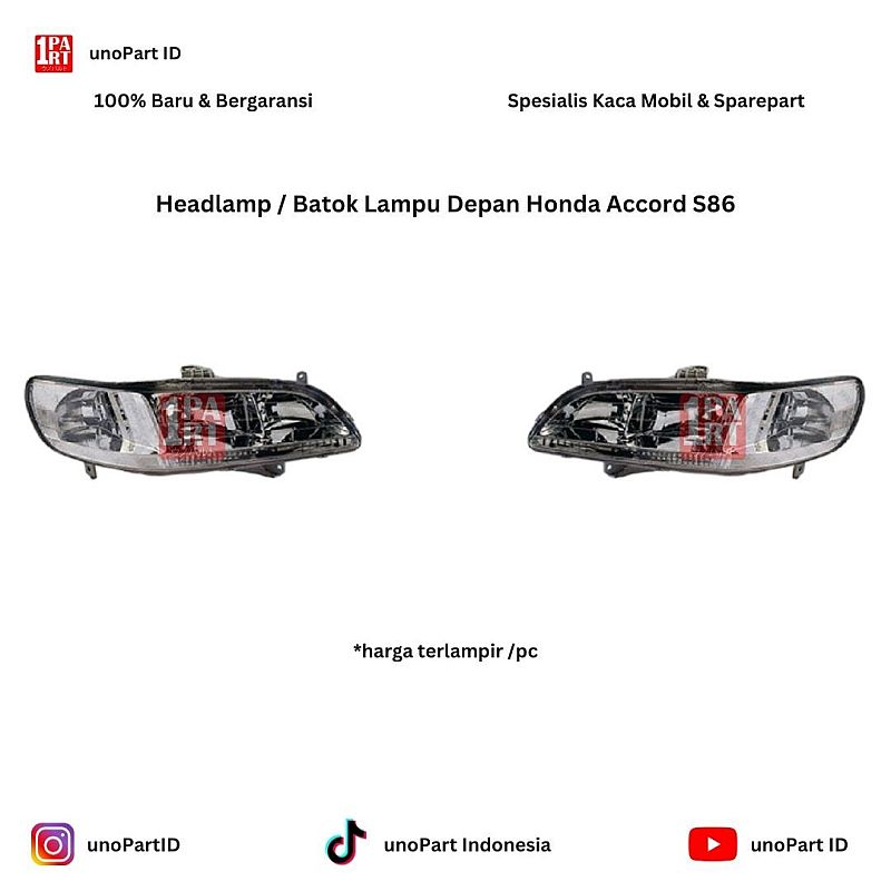 Headlamp / Batok Lampu Depan Honda Accord S86 by unoPart ID 217-1126R-LD-EM 217-1128L-LD-EM