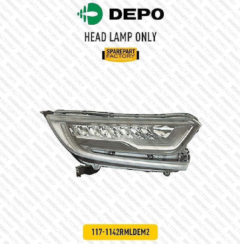 Headlamp / Batok Lampu Depan Honda CRV Turbo 2017-2021 Merk DEPO 117-1142LMLDEM2 / 117-1142RMLDEM2 unoPart ID - foto 2