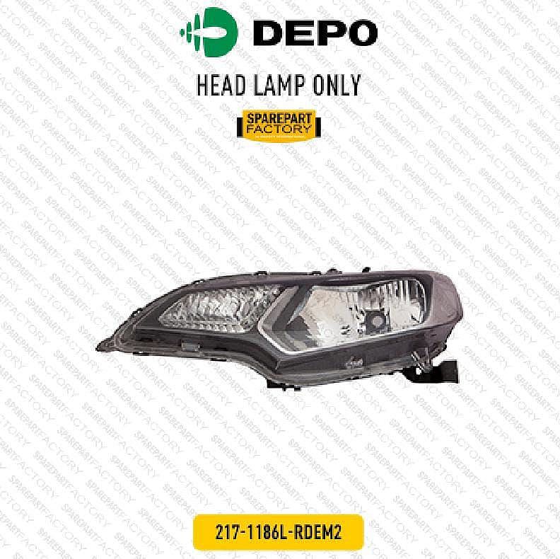 Headlamp / Batok Lampu Depan Honda Jazz RS GK5 2014-2017 Merk DEPO 217-1186L-RDEM2 / 217-1186R-RDEM2 unoPart ID 1Part - foto 2