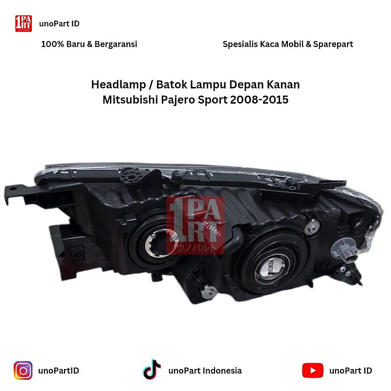 Headlamp / Batok Lampu Depan Kanan Mitsubishi Pajero Sport 2008-2015 Merk Depo Part No 214-1197R-RD by unoPart ID - foto 2