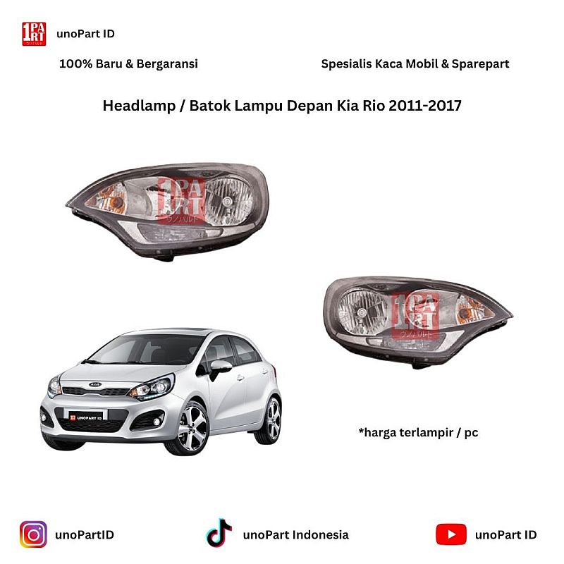 Headlamp / Batok Lampu Depan Kia Rio 2011-2017 Merk Depo | unoPart ID
