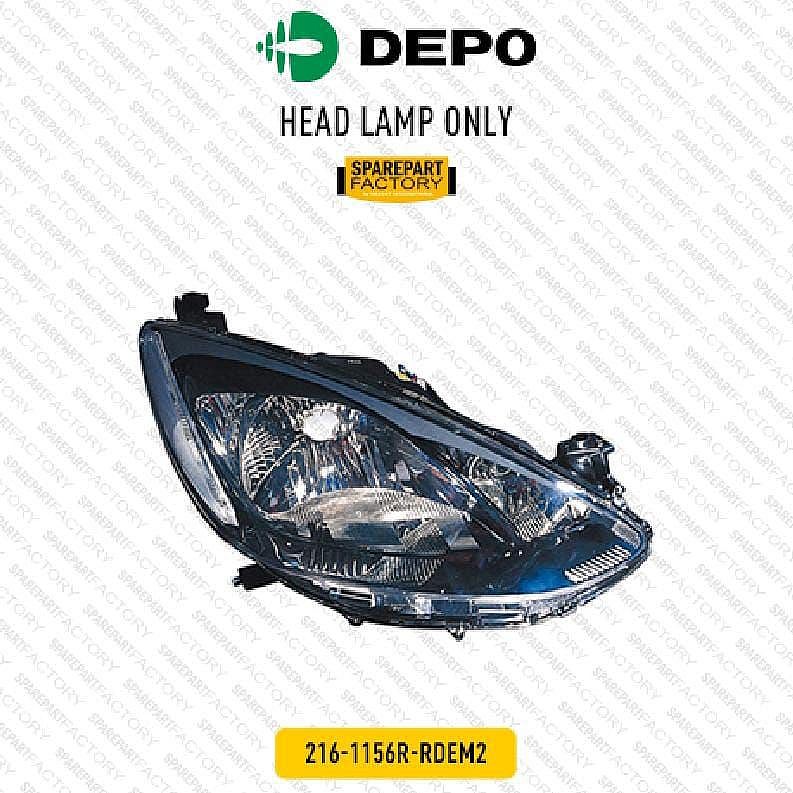 Headlamp / Batok Lampu Depan Mazda 2 2008-2013 Non Skyactiv Merk DEPO 216-1156L-RDEM2 / 216-1156R-RDEM2 unoPart ID 1Part - foto 2