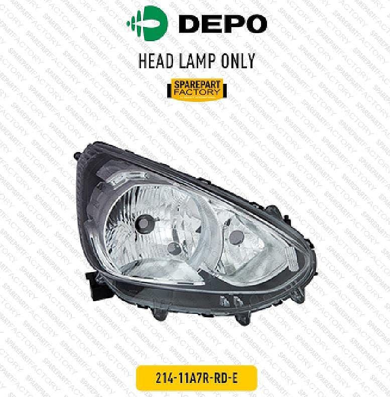 Headlamp / Batok Lampu Depan Mitsubishi Mirage Merk DEPO 214-11A7L-RD-E / 214-11A7R-RD-E unoPart ID 1Part - foto 2