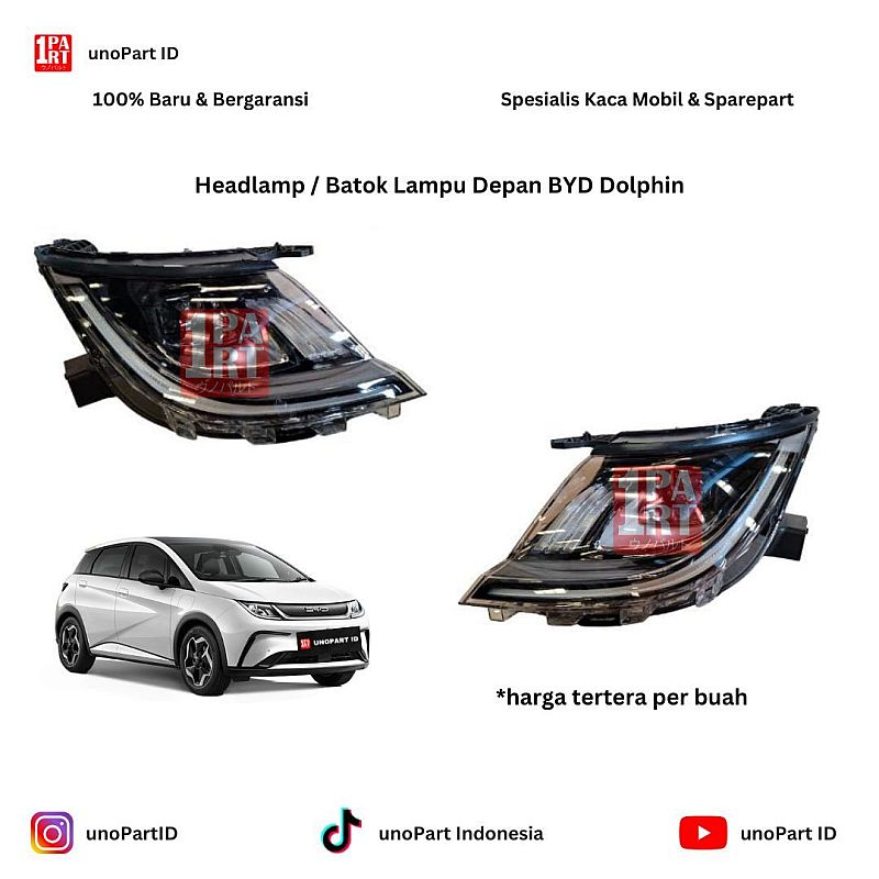 Headlamp / Batok Lampu Depan Mobil BYD Dolphin by unoPart ID EM2E-41210108 EM2E-41210208