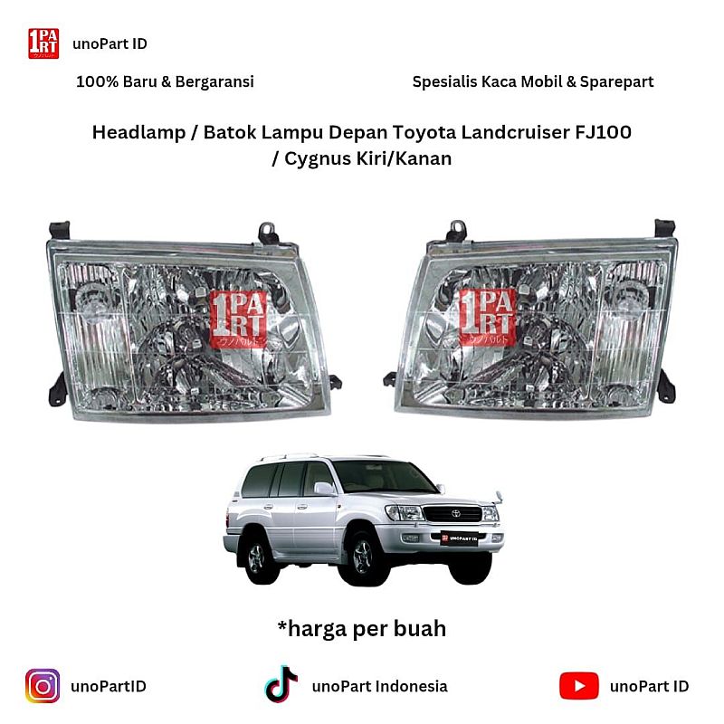 Headlamp / Batok Lampu Depan Mobil Toyota Landcruiser FJ100 / Cygnus Merk Depo Kiri/Kanan by unoPart ID