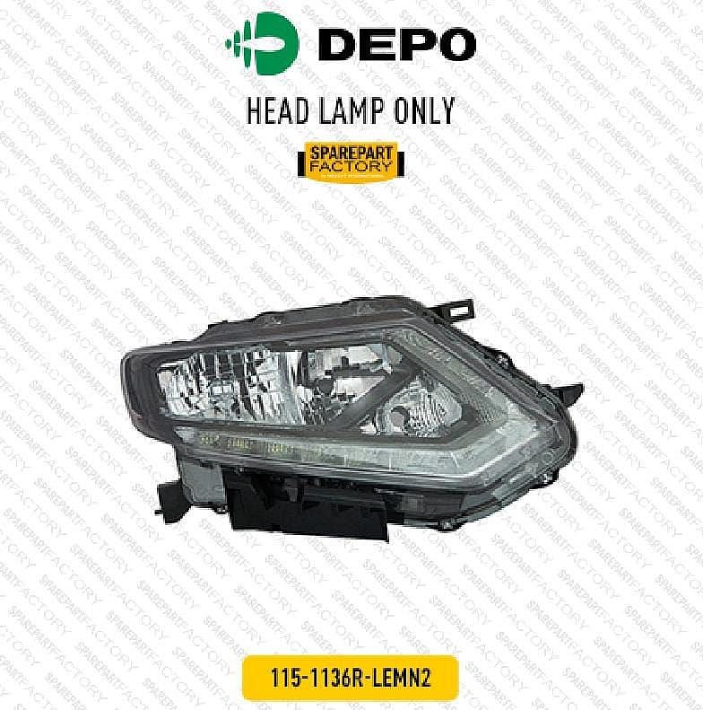 Headlamp / Batok Lampu Depan Nissan Xtrail T32 2014-ON Merk DEPO 115-1136L-LEMN2 / 115-1136R-LEMN2 unoPart ID 1Part - foto 2