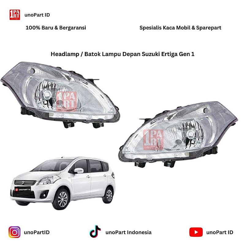 Headlamp / Batok Lampu Depan Suzuki Ertiga Gen 1 2012-Ke Atas / 2015-Ke Atas by unoPart ID