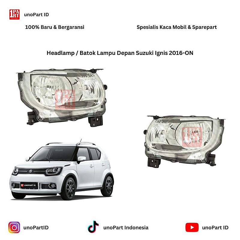 Headlamp / Batok Lampu Depan Suzuki Ignis by unoPart ID 218-1172L-LDEM2 / 218-1172R-LDEM2