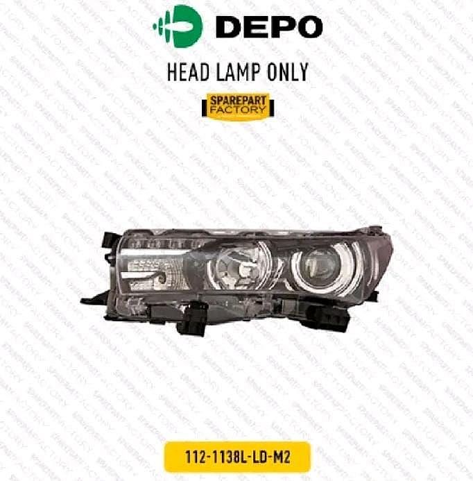 Headlamp / Batok Lampu Depan Toyota Corolla Altis 2013-2017 Merk DEPO 112-1138L-LD-M2 / 112-1138R-LD-M2 by unoPart ID 1Part - foto 2