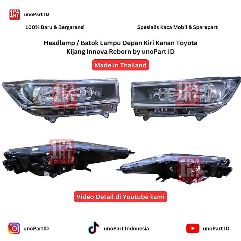Headlamp / Batok Lampu Depan Toyota Kijang Innova Reborn Made in Thailand by unoPart ID 1Part