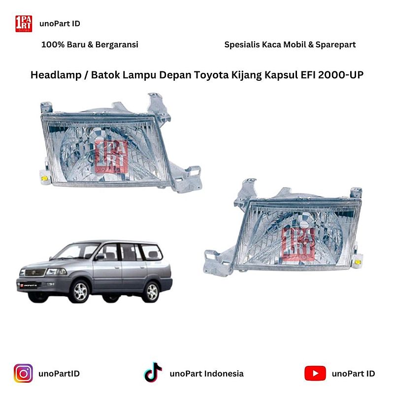 Headlamp / Batok Lampu Depan Toyota Kijang Kapsul EFI 2000-UP Merk DEPO unoPart ID
