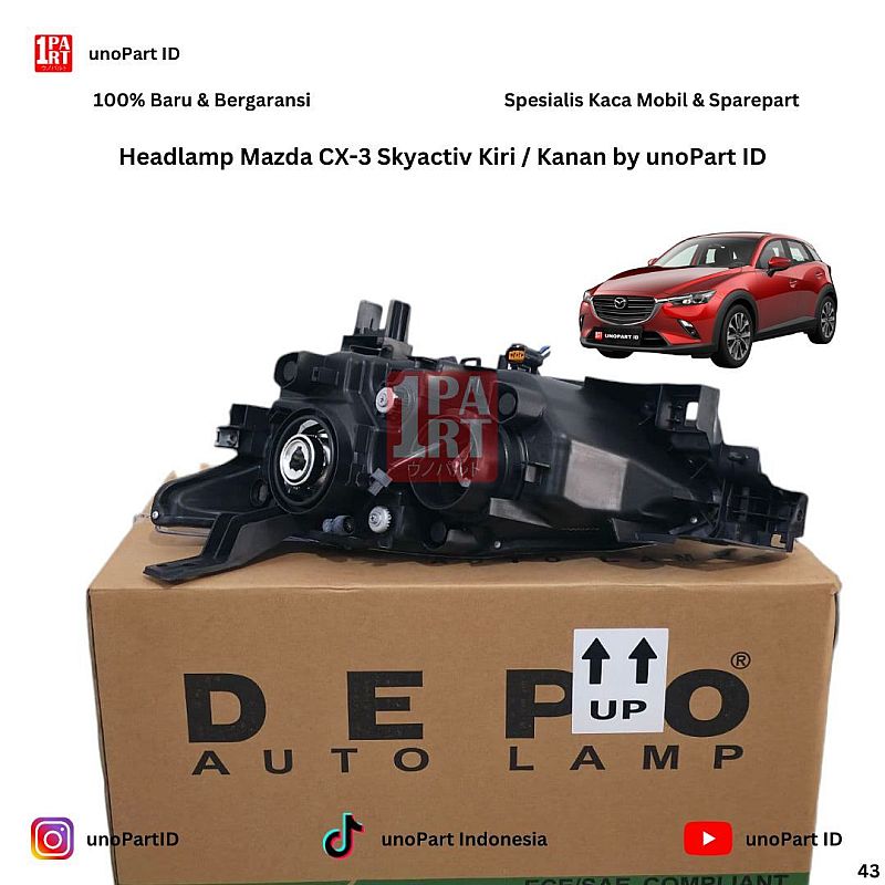 Headlamp / Batok Lampu Mobil Mazda CX3 CX-3 Skyactiv 2017-ON Merk Depo by unoPart ID 216-1173L-LDEM2  216-1173R-LDEM2 - foto 2