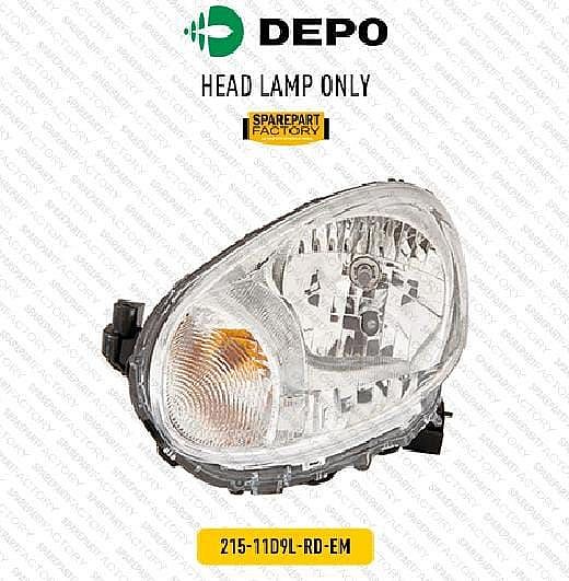 Headlamp / Batok Lampu Mobil Nissan March Merk DEPO Kiri / Kanan 215-11D9L-RD-EM / 215-11D9R-RD-EM unoPart ID - foto 2