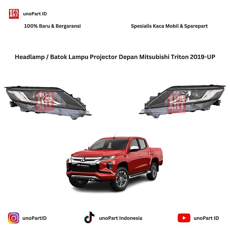 Headlamp / Batok Lampu Projector Depan Mitsubishi Triton 2019-UP by unoPart ID