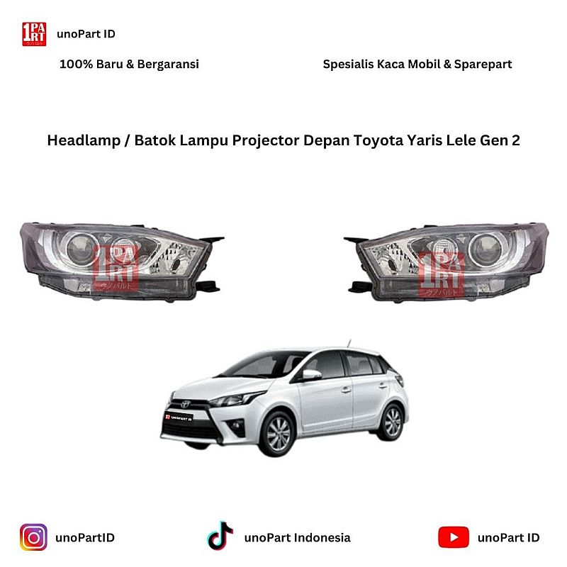 Headlamp / Batok Lampu Projector Depan Toyota Yaris Lele Gen 2 2013-ON by unoPart ID
