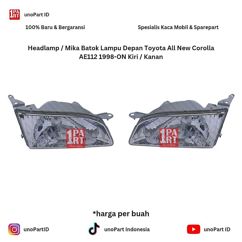Headlamp / Mika Batok Lampu Depan Mobil Toyota All New Corolla AE112 Merk Depo Kiri/Kanan by unoPart ID