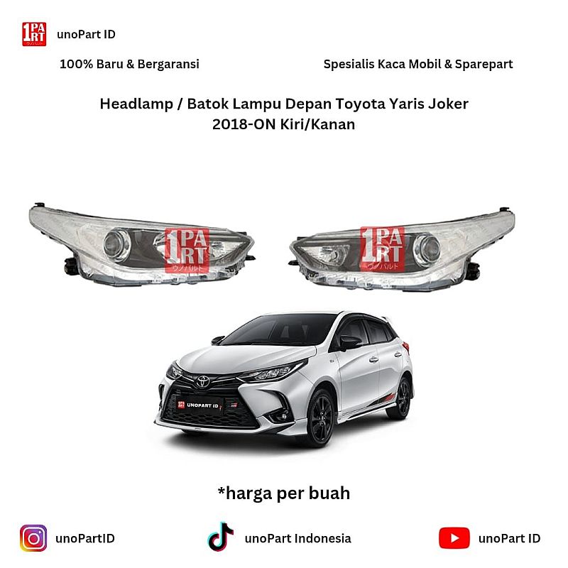 Headlamp / Mika Batok Lampu Depan Mobil Toyota Yaris Joker / Yaris Gen 3 Merk Depo Kiri/Kanan by unoPart ID